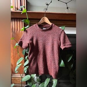 Reformation Knit Mockneck Shortsleeve Sweater